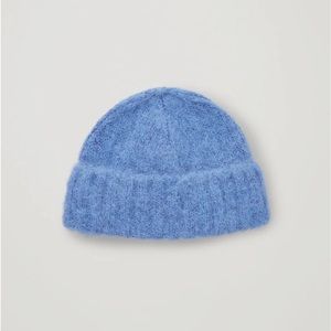 NWT Cos Alpaca Alpaca-Wool Mix Ribbed Beanie in Blue